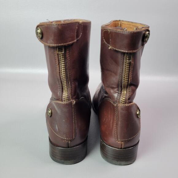 Frye Melissa Button Zip Short Ankle Boots Brown Womens Size 8.5 M - Picture 8 of 16